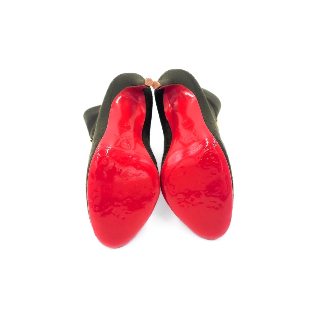Christian Louboutin Green Napolean Wool Felt Ankle Boots Heels EU 37 - Picture 9 of 10